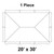 20' x 30' Master Series Frame Tent, 1 Piece, 16oz. Ratchet Top, Solid White, top view with outline drawing of the tent's structure and dimensions.