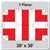 20' x 30' Master Series Frame Tent, 1 Piece, 16oz. Ratchet Top, White and Red, product image showing the top cover with red and white sections in a rectangular shape.