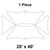 20' x 40' 16 oz. White Pinnacle Series Cross Cable Top, illustration showing the shape and size of the outdoor tent top.