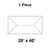 20' x 40' Classic Pole Tent, 1 Piece, 16 oz. Ratchet Top, Solid White, graphic illustration of the rectangular tent outline with scalloped edges and diagonal support lines.