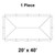 20' x 40' Master Series Frame Tent, 1 Piece, 16oz. Ratchet Top, Solid White, top view illustration of the tent layout.