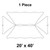 20' x 40' Master Series Peak Tent, 1 Piece, 16oz. Ratchet Top, Solid White, diagram of the tent structure showing the layout and design.