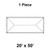 20' x 50' Classic Pole Tent, 1 Piece, 16 oz. Ratchet Top, Solid White, floor plan diagram showcasing the tent layout with detailed measurements and design.