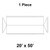 20' x 50' Gable Frame Tent, 1 Piece, 16 oz. Ratchet Top, Solid White, illustration of the tent's outline with gable roof and sidewalls.