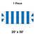 20' x 50' Gable Frame Tent, 1 Piece, 16 oz. Ratchet Top, White and Blue, image showing the top view of the gable frame tent with blue and white color pattern.