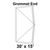30' x 15' Classic Series Frame Tent Grommet End, 16 oz. Ratchet Top, Solid White, with detailed diagram of the grommet end structure.