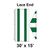 30' x 15' Gable Frame Tent Lace End, 16 oz. Ratchet Top, White and Forest Green, showing detailed diagram of the lace end with measurements and fabric specifications.