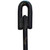 15" x 1/2" Auger Stake, black metal auger stake with a U-shaped top and a pointed end for anchoring and stabilization.