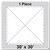 30' x 30' Classic Series Frame Tent, 1 Piece, 16 oz. Ratchet Top, Solid White, image showing the top view of the square tent with a structured frame and white fabric covering.