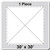 30' x 30' Classic Pole Tent, 1 Piece, 16 oz. Ratchet Top, Solid White, image showing a square outline of the tent with labeled dimensions and features.