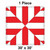 30' x 30' Classic Pole Tent, 1 Piece, 16 oz. Ratchet Top, White and Red, with a square shape and a distinctive red and white pattern on the tent top.