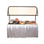 Little Chiller Sneezeguard, product display with cakes and pastries on a buffet table with sneeze guard.