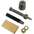 Grommet Kit, image showing a grommet, punch, wooden piece, and two brass rings.