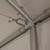 3/16" x 28' Frame Tent Cable with Carabiners, close-up of the metal cable with carabiners attached to a tent frame, secured to the ceiling for stability