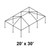 20' x 30' Classic Frame Aluminum Single Tube 7' Pole and Fitting Kit, image of a large rectangular outdoor event tent frame with metal poles and fittings.