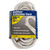 25' White Extension Cord 12/3, coiled outdoor extension cord with heavy duty and weather-resistant features.