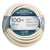 100' White Extension Cord 10/3, coiled outdoor extension cord with a label indicating 100 feet length and 10 gauge capacity.