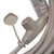 50' 3-Cap White Cord 12/3, electrical extension cord with multiple outlets and attached cover for safety.