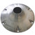 Celina Tent 30-inch Round Pedestal Table, top view showing a metal surface with a central hole and six screw holes around the edge for assembly.