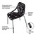 Black Parma Birch Stencil Chair, black plastic chair with a smooth finish, ergonomic shape for comfort, sustainable chrome-plated steel legs, and floor protection feet.