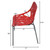 Red Parma Birch Stencil Chair, showing measurements of 31.75 inches in height, 21 inches in width, and 18.5 inches in depth with a modern design and a cut-out pattern on the backrest.