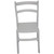 Gray Mason Tiffany Dining Chair, front view of a white wooden dining chair with a slatted backrest and a flat seat.