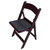 Oxford Mahogany Resin Chair, a dark mahogany-colored folding chair with a cushioned black seat.