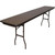 Celina Tent 8' Laminate Training Table, a long rectangular table with a dark wood laminate top and black metal legs for training and conference use.
