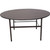 Celina Tent 60'' Round Laminate Table, a round table with a dark wood laminate top and metal legs.