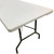 8' x 30" Resin Banquet Table, white tabletop with black metal folding legs.