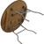 Celina Tent 48-inch Round Wood Table, underside view showing metal legs and support bars.