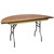 Celina Tent 60" Semi Round Wood Table, wooden top with metal legs and supports.