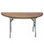 Celina Tent 60" Semi Round Wood Table, foldable table with a wood surface and metal legs.