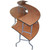 Celina Tent Serpentine Bar Top Inner Edge, wooden bar table with a curved serpentine shape and metal supports.