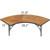 Celina Tent Serpentine Bar Top Inner Edge, wooden bar top with metal legs and approximate dimensions of 51.8 inches in length, 28.2 inches in width, and 15 inches in height.