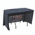 4' 3-Sided Draped Full Dye-Sub, black table with draped fabric covering three sides and a flat top for product display or events.