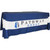 6' Draped Full Dye-Sublimation Table Cover, navy blue and white fabric with Pathway Group logo on the front.