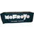 8' Fitted Full Dye-Sublimation table cover, black fabric with colorful circle patterns and large white text saying MoFroyo Frozen Yogurt.