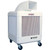 WayCool Oscillating Cooler, white portable cooling unit with adjustable vent and caster wheels for easy mobility.