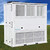 HVAC unit side panel with air vents to distribute air evenly.