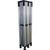 10'x20' Aluminum Folding Frame, folded aluminum frame panels stacked together with black joints and adjustable feet for stability.