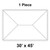 30' x 45' Classic Series Frame Tent, 1 Piece, 16 oz. Ratchet Top, Solid White, top view illustration of the rectangular outdoor event tent with detailed outline.