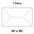 30' x 50' Classic Series Frame Tent, 1 Piece, 16 oz. Ratchet Top, Solid White, top view blueprint diagram of the rectangular tent with annotated dimensions and features.