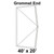 40' x 20' Classic Series Frame Tent Grommet End, 16 oz. Ratchet Top, Solid White, side view illustration of the grommet end showing the tent's structural design and dimensions.