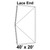 40' x 20' Classic Frame Tent Lace End, 16 oz. Ratchet Top, Solid White, image showing the diagram of the lace end of the tent with measurements and structural details.