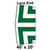 40' x 20' Classic Frame Tent Lace End, 16 oz. Ratchet Top, White and Forest Green, with diagram showing the lace end and the tent dimensions.