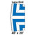 40' x 20' Classic Frame Tent Lace End, 16 oz. Ratchet Top, White and Blue, with diagram showing the lace end design and measurements.