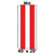 40' x 20' Classic Series Frame Tent Mid, 16 oz. Ratchet Top, White and Red, vertical view showing the tent's frame and ratchet top design.