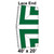 40' x 20' Classic Pole Tent Lace End, 16 oz. Ratchet Top, White and Forest Green, image showing the layout of the lace end section of the tent with green fabric accents and structural lines.