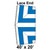 40' x 20' Classic Pole Tent Lace End, 16 oz. Ratchet Top, White and Blue, with detailed diagram showing lace end design and measurements.